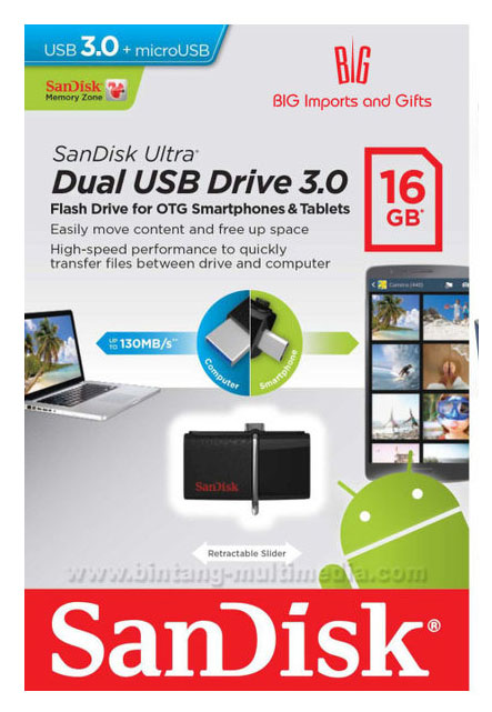 Sandisk Flash Drive Dual OTG 16gb