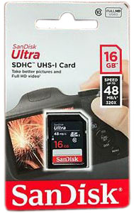 Sandisk SD Card 16Gb 48mb/s