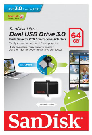 Sandisk Flash Drive Dual OTG 64gb
