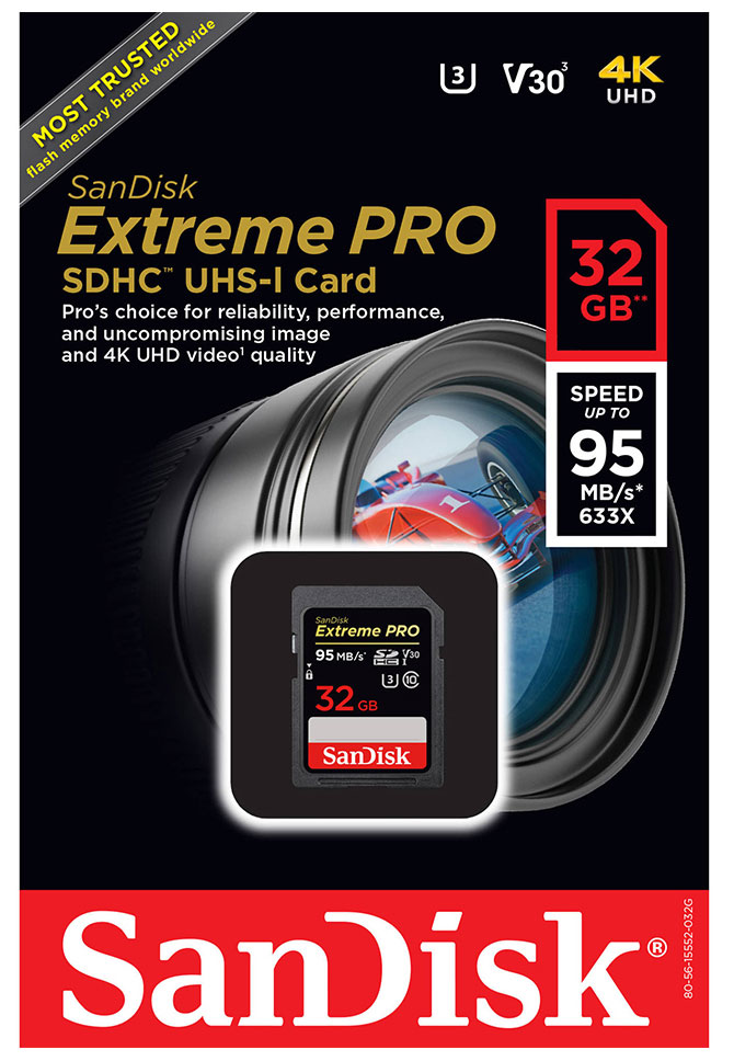 Sandisk SD Card 32Gb 95mb/s